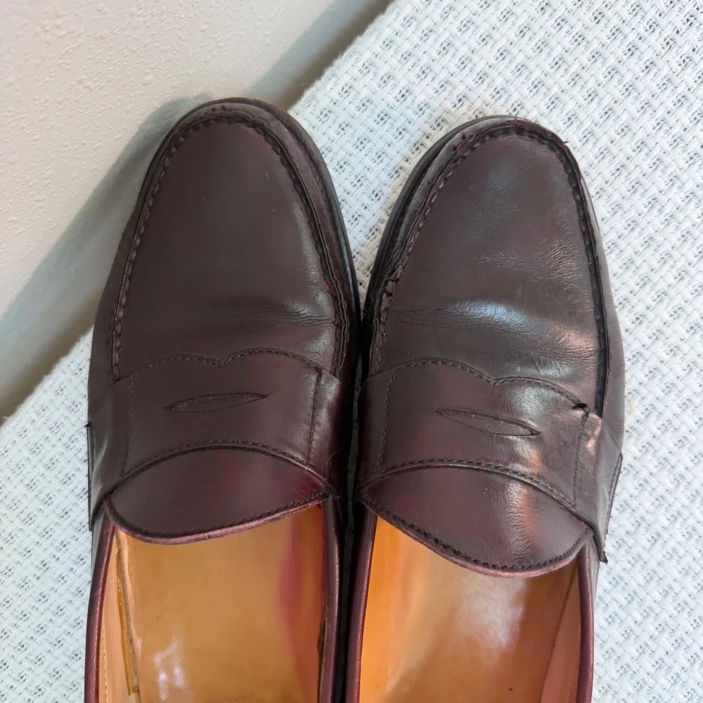 Allen Edmonds Penny Loafer Mens 14 Burgundy Leather 30025 Classic Preppy Ivy